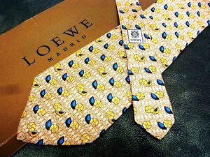 ★並品★4R01512【LOEWE】ロエベ「貝 貝殻 巻貝 オウムガイ 総ロゴ 柄」ネクタイ