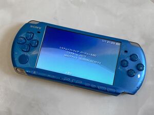 ⑨ 美品 SONY PSP プレイステーションポータブル 初期化済 PSP3000 ソニー バイブラントブルー