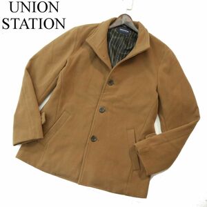 22AW★ UNION STATION メンズビギ EFFORTLESS★ 中空糸 メルトン スタンドカラー ジャケット ブルゾン Sz.L　メンズ　A3T15397_C#N