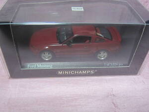 ミニチャンプス 1/43 Ford Mustang GT 2005 Red Metallic