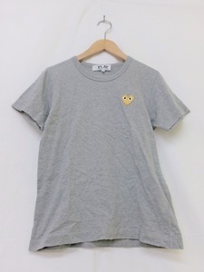 PLAY COMME des GARCONS プレイ コムデギャルソン 半袖カットソー グレー 綿100% M AZ-T215 AD2021/4 T恤 T-shirts