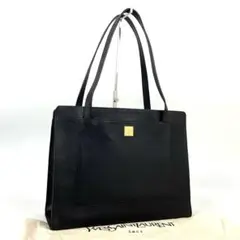 【美品】イヴサンローラン　ワンショルダー　肩掛け　YSL　プレート　レザー　黒色