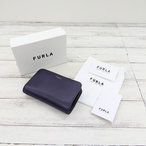 未使用品フルラ FURLA 二つ折り財布 RITZY COMPACT S W ZIP パープル 箱付き