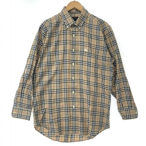 【中古】BURBERRY ノバチェックシャツ M ベージュ バーバリー[240010446595]