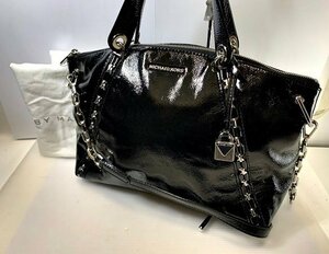 美品　MICHAEL KORS 　マイケルコース　　2WAYバッグ　エナメル　ブラック×シルバー