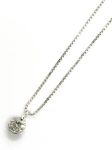 【即決】 PT850/PT900 ダイヤモンド ペンダント ネックレス 0.321ct 2.7g 40cm 一粒ダイヤモンド プラチナ ジュエリー ベネチアン