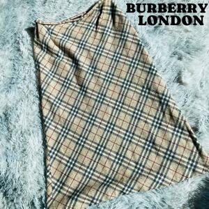 １スタ！１円スタート！！　BURBERRY LONDON バーバリーロンドン　ノバチェック　 ロング ウールスカート　42　XL