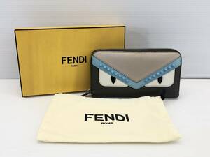 ■ フェンディ FENDI モンスター バグズアイ ラウンドファスナー 長財布 スタッズ メンズ レディース サイフ BAG BUGS バッグバグズ ■