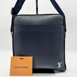 未使用級美品／現行☆LOUIS VUITTON ルイヴィトン タイガ メッセンジャーPPM ショルダーバッグ M30265 クロスボディ ネイビー LVロゴ