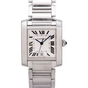 カルティエ Cartier タンクフランセーズLM W51002Q3 Cartier Tank 自動巻き 腕時計 メンズ・ユニセックス 白