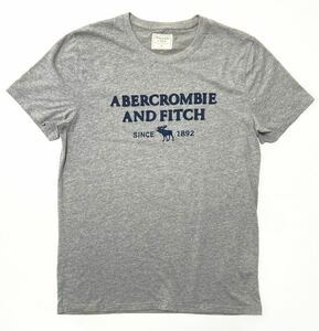 衝撃の1円スタート！【Abercrombie&Fitch アバクロンビー&フィッチ】オリジナルロゴ 半袖Tシャツ【サイズM】グレー N-Z40