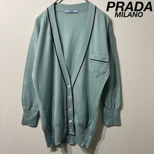 希少 極美品 PRADA プラダ 上質 シルク デザイン カーディガン 38