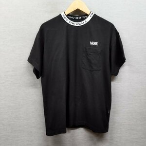 F290 VANS バンズ ヴァンズ 半袖 Tシャツ S ブラック ポケT OTW JQD Pocket S/S T-Shirt ネック ロゴ ジャガード ストリート スケーター