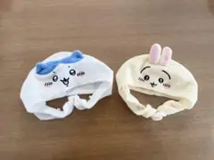 ハチワレ♡うさぎ♡ガチャガチャ2点セット ねこのかぶり物 ペット帽子ちいかわ