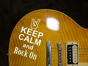 ★楽器から車・バイクにも貼れる★ 屋外対応 ロック魂ステッカー ★ KEEP CALM and Rock ON ★ 送料無料♪♪