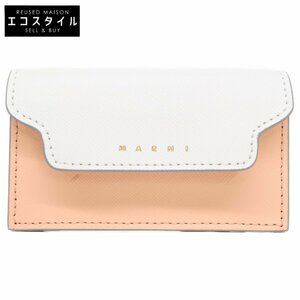 新品同様/ MARNI マルニ PFMOT05U21 名刺入れ カードケース ベージュ×ホワイト マルチカラー レディース