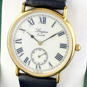 【1円〜】LONGINES ロンジン 腕時計 メンズ CHARLESTON チャールストン 5228 スモセコ アイボリー文字盤 ゴールド ラウンドフェイス 可動品