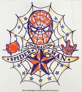 MARVEL(マーベル) Spiderman (スパイダーマン) Sticker 四角（12.6cm×11.4cm）シール ステッカー　