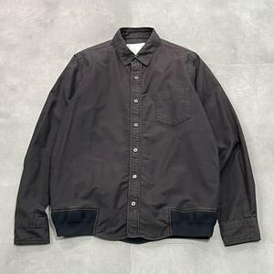 sacai サカイ コットンポプリンシャツジャケット 裾リブ付き サイズ3