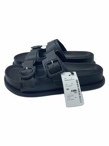 CHARLES&KEITH◆ウーブンバックル ダブルストラップサンダル/35/BLK