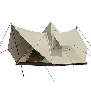 CAMEL CROWN 大型テント 二重層キャンプテント 5-6人用 ファミリー ピラミッド型 両側シェルター PU30