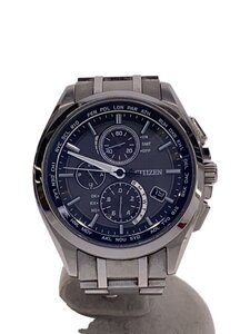 CITIZEN◆クォーツ腕時計/-/ステンレス/BLK/SLV/H804-T018696