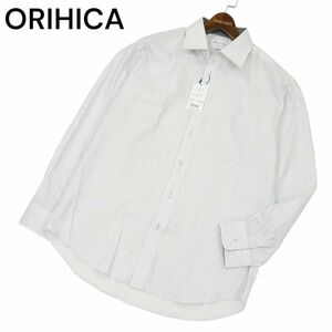 【新品 未使用】 ORIHICA オリヒカ 通年 長袖 ストライプ ドレスシャツ ワイシャツ Sz.LL　メンズ ビジカジ 大きいサイズ　C4T01764_2#C