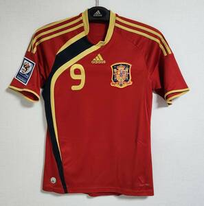 09スペイン Spain(H)#9 F・トレース Torres 半袖 adidas正規 10World Cup予選仕様 S 