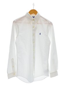 POLO RALPH LAUREN◆クラシックフィット長袖シャツ/XSサイズ/コットン/ホワイト/ポロラルフローレン