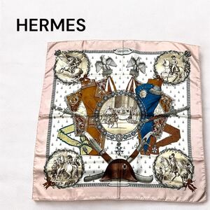 HERMES エルメス カレ90 NAPOLEON ナポレオン スカーフ シルク100% ピンク 大判 服飾小物 約89×89cm 