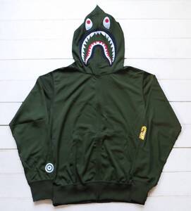 新品 A BATHING APE テリヤキ星人 ジャージ シャークパーカー M オリーブカーキ系 国内正規品 BAPE JERSEY SHARK FULL ZIP HOODIE