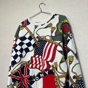 ★激レアサイズ旧タグ★ tommy Jeans 総柄　スウェット　　国旗　90S