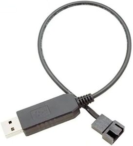 PC ファン用 USB電源 変換ケーブル 12V 昇圧回路内蔵 3pin 4pin対応 [ 30cm ] PWM対応