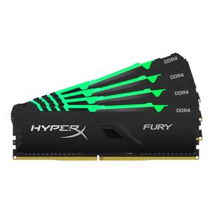 【中古】キングストンテクノロジー デスクトップPC用メモリ DDR4 2666MHz 32GBx4 HyperX FURY RGB CL16 HX4