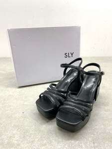 SLY(スライ) 030FSZ55-2700 SQUARE Platform Heeled スクエア サンダル プラットフォーム レディース 靴 サイズM ブラック 【C1840-007】