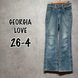 GEORGIA LOVE（26-4）ブーツカットデニムジーンズ＊バックロゴ＊綿混