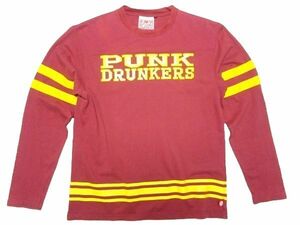 ★パンクドランカーズ★ロンTシャツL/PUNK DRUNKERSメンズロングスリーブ長袖シャツフットボールシャツカットソー