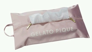 残1/MORE モア GELATO PIQUE ジェラートピケ ロゴ入りファスナー付きティッシュケース 2022年1月号 付録 限定 マルチケース ポーチ