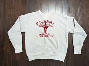 ウエアハウス WAREHOUSE U.S.ARMY MEDICAL FT.BLISS.TEX スウェット 42 杢グレー　Ｌサイズ