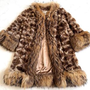 Grace Class GRACE CONTINENTAL セーブル ラクーン 毛皮 リアルファー ロングコート ジャケット レディース sable raccoon real fur coat 