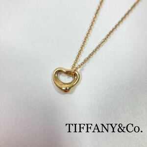 ◆TIFFANY&Co. ティファニー オープンハート ペンダント ネックレス 7mm 1.6g Au750 PG K18 18金 ピンクゴールド TIFFANY◆