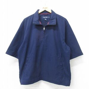 XL/古着 ラルフローレン ポロゴルフ 半袖 ブランド ハーフジップ ジャケット メンズ 90s ワンポイントロゴ 大きいサイズ 紺 ネイビー spe 2