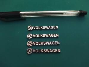 【ゆうパケット送料込】VOLKSWAGEN(フォルクスワーゲン) スピーカー用ミニエンブレム ４個セット　両面テープ付　アルミ製　