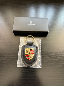 ★新品未使用　希少　ディーラー提供品★ポルシェ　PORSCHE クレスト　キーホルダー　キーリング　ブラック　ノベルティ