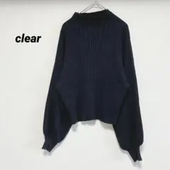 クリア　clear   ニット　セーター　ブラック　フリーサイズ