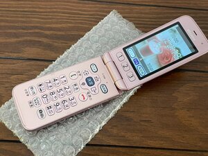 SIMロック解除済み ガラホ 富士通 F-01M ドコモ らくらくホン ピンク ワンセグ テレビ SIMフリー 4G VoLTE 赤外線