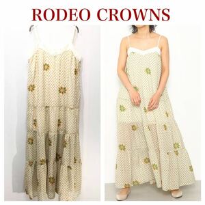 【送料360円】新品未使用品 RODEO CROWNS ロデオクラウンズ ロングワンピース キャミワンピ 総柄 レディース Sサイズ タグ付き K-1397