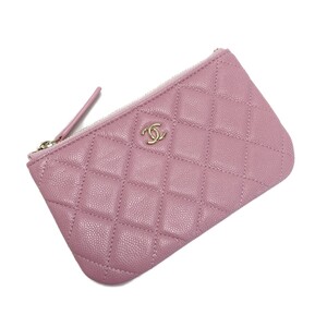 ☆☆ CHANEL シャネル マトラッセ クラシック ミニポーチ A82365 ピンク キャビアスキン ギャランティカード有 目立った傷や汚れなし