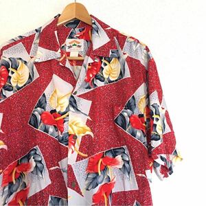 ビンテージ 90s【PINEAPPLE JUICE】アロハシャツ M HAWAII製 パイナップルジュース 古着 ALOHA アメカジ 柄シャツ パネル 和柄 洋柄 Y2K