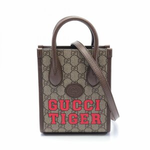 グッチ インターロッキングG ミニトートバッグ ブランドオフ GUCCI PVCコーティングキャンバス ハンドバッグ コーティングキャンバス/レザ